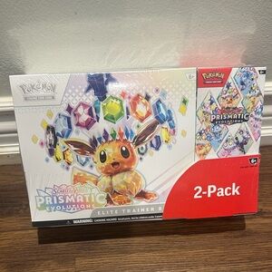 Pokemon Prismatic Evolutions Elite Trainer Box 2-Pack - Red and White